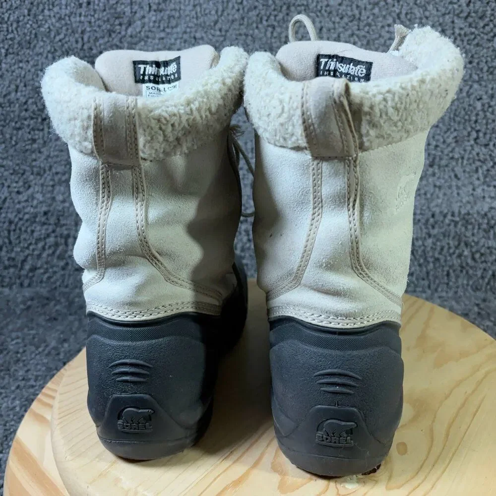 Sorel Cumberland Boots Womens Size 7 Suede Tan Waterproof Insulated Faux Fur